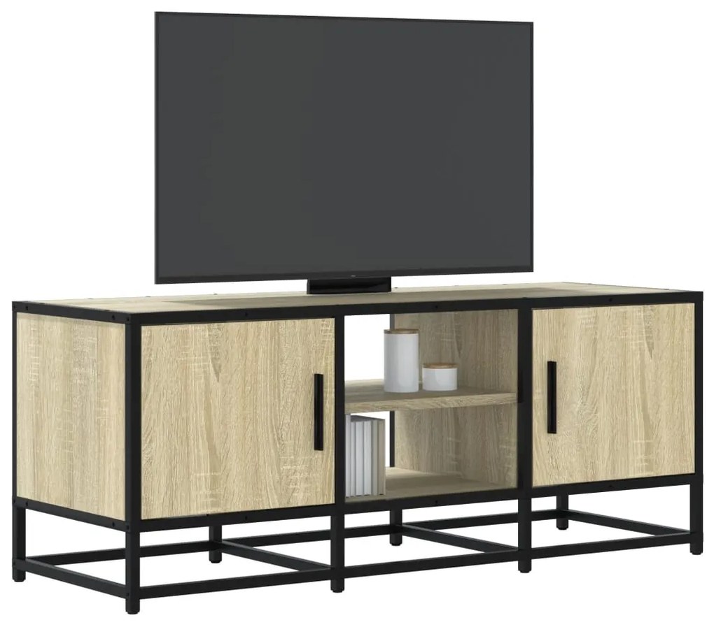 Mobile Tv Rovere Sonoma 100x35x41 Cm Legno Multistrato Metallo /