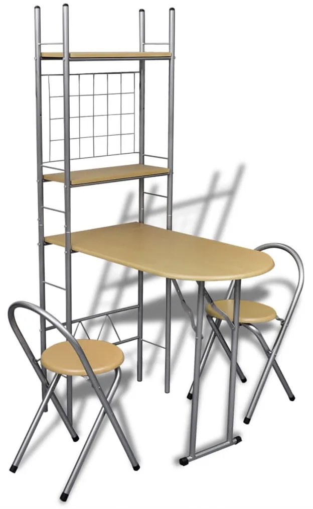 Set Da Bar Pieghevole Per Colazione Con 2 Sgabelli /