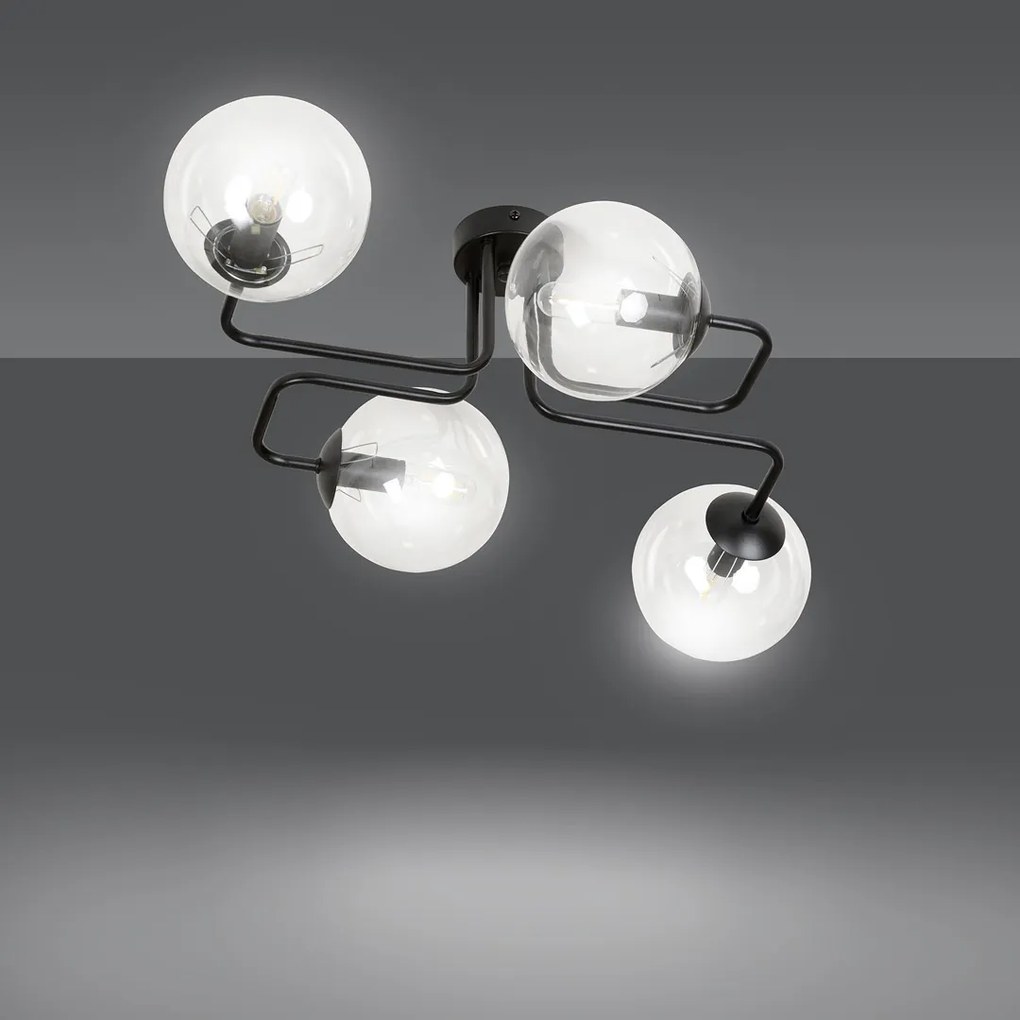 Lampadario da Soffitto BRENDI 4 in acciaio e vetro 4xE14