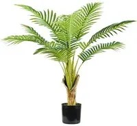 Pianta Artificiale Palma Areca H90 cm con Vaso Verde