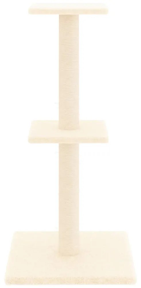 Albero per gatti con tiragraffi in sisal crema 73 cm