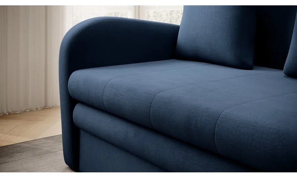 Divano blu allungabile e rivestimento in velluto 130 cm Ario – ELTAP