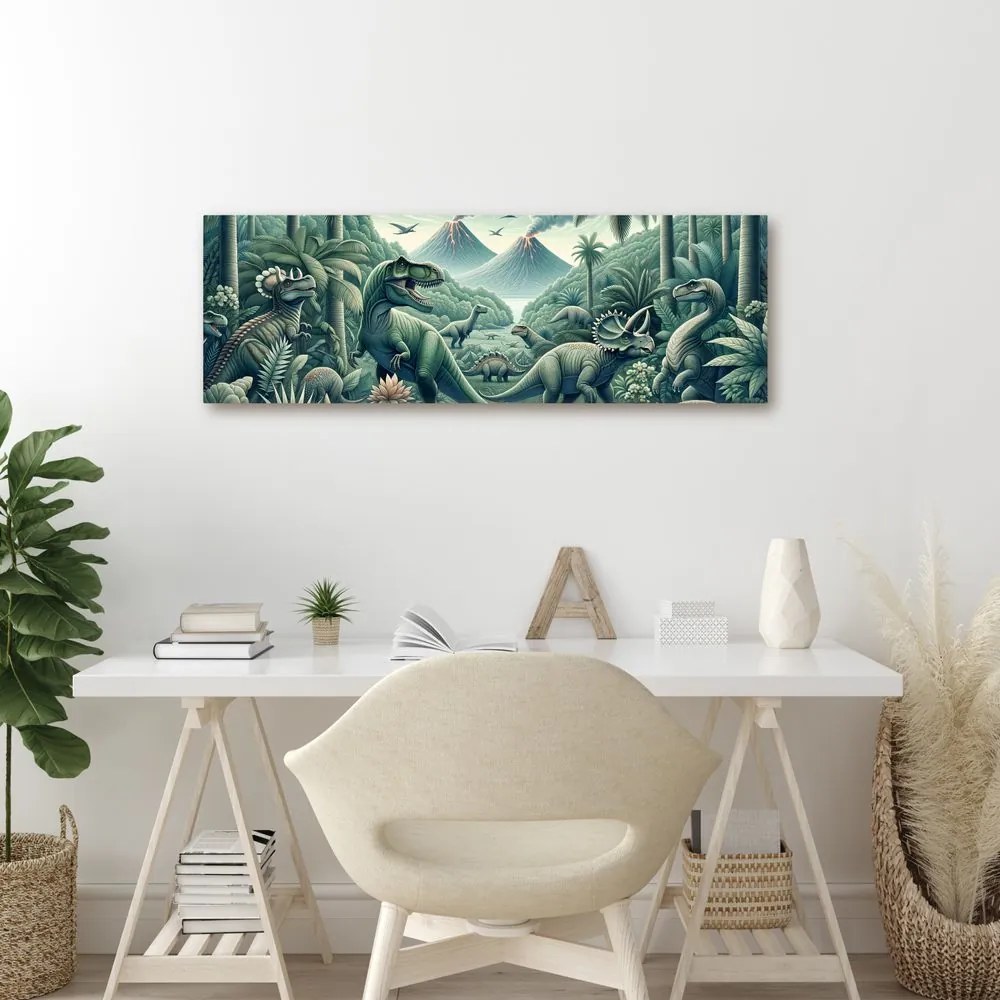 Quadro su tela – Mondo selvaggio dei dinosauri