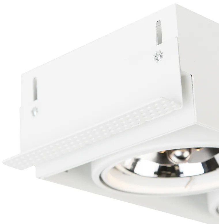 Faretto da incasso bianco orientabile e inclinabile AR111 Trimless 2 luci - Oneon