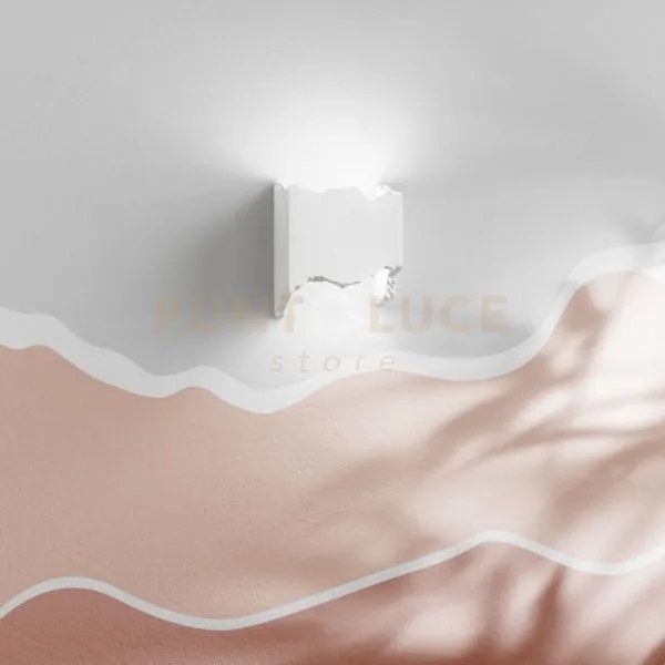 Applique a parete hekla bianca 1 luce attacco g9 14x7x12cm in gesso...