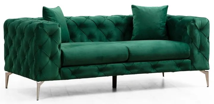 Divano in velluto verde scuro 197 cm Como - Artie