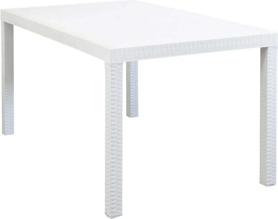 CALIGOLA - set tavolo in resina effetto rattan cm 150 x 90 x 74 h con 6 sedie Alma