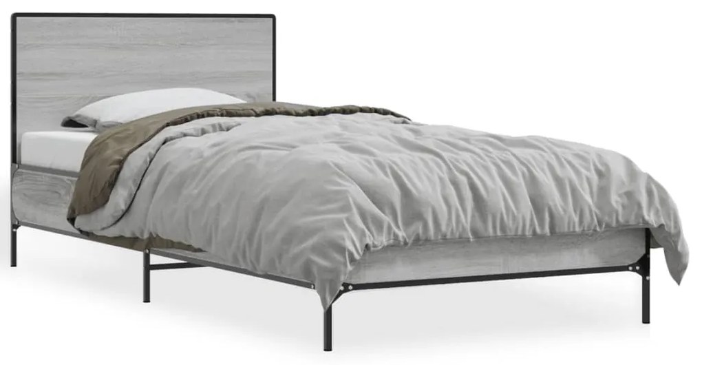 Giroletto Grigio Sonoma 75x190cm İn Legno Multistrato E Metallo /