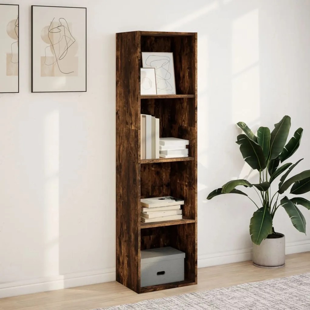Libreria rovere fumo 40x30x152 cm in legno multistrato