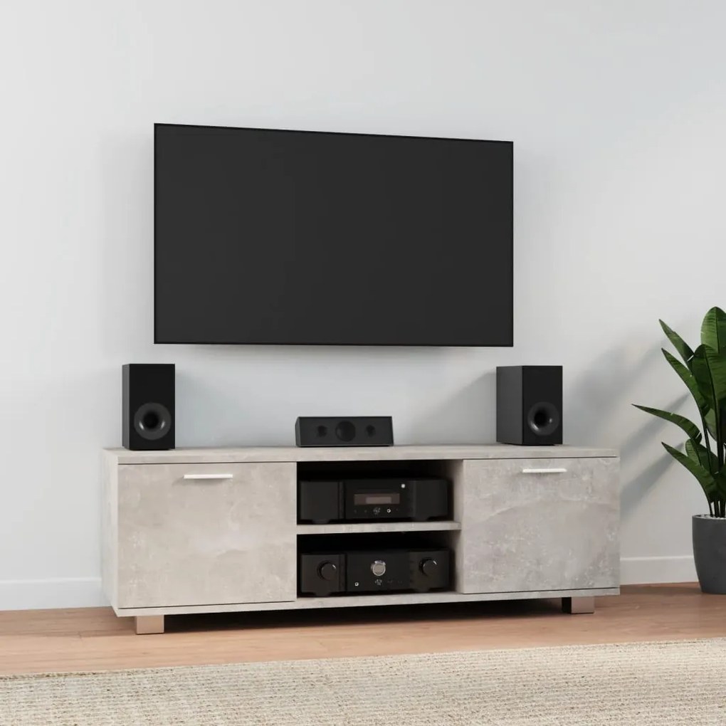 Mobile Per Tv Grigio Cemento 120x40,5x35 Cm Legno Multistrato /