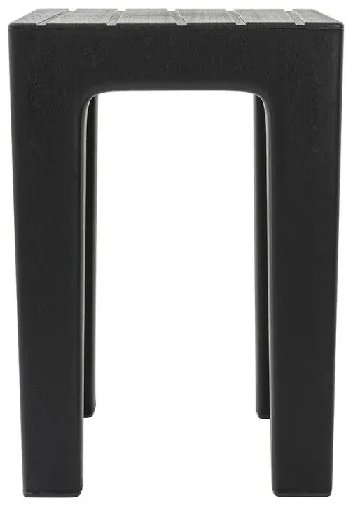 Set 2 pezzi Lello lo sgabello multiuso Nero ad alta resistenza con effetto legno