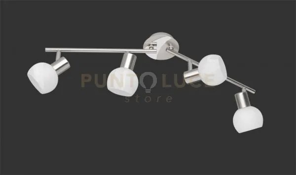Antibes barra 4 spots acciaio colore cromo attacco e14 diffusore in...