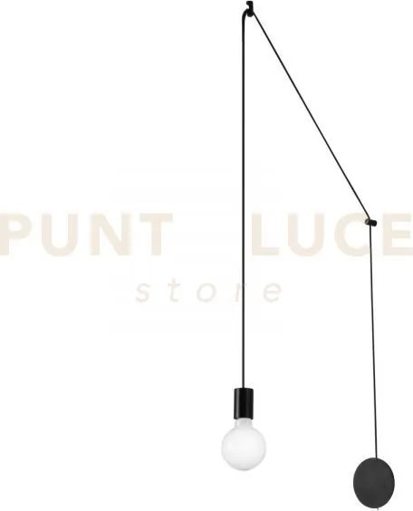 Plafoniera habitat nera 1 luce attacco e27 500cm regolabile con dev...