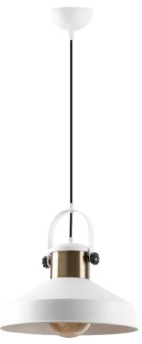 Lampada a sospensione su cavo DODO 1xE27/40W/230V bianco/bronzo