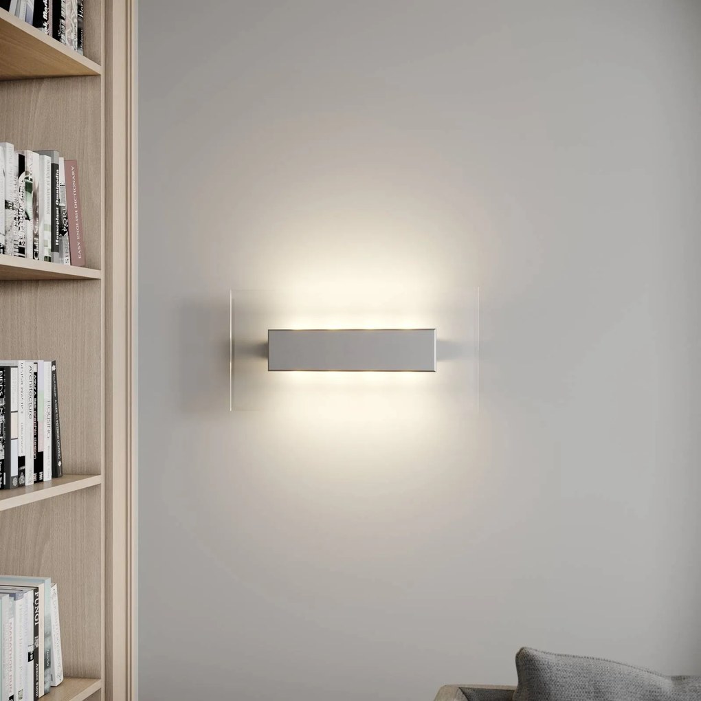 Applique a LED Quitani Lole, alluminio, 59 x 29 cm, vetro