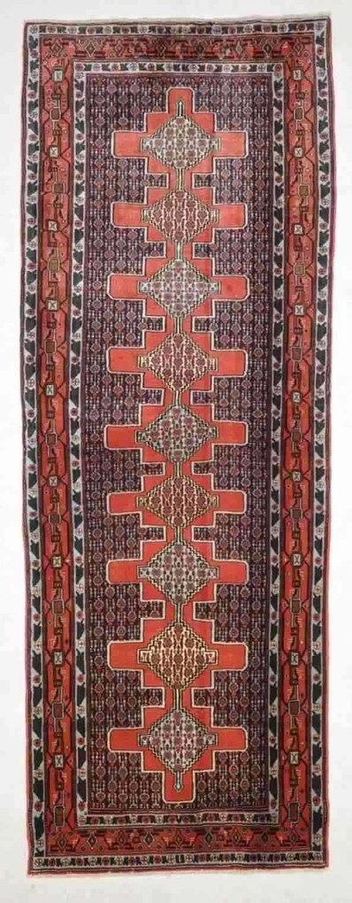 Sanandaj Tappeto persiano 280 x 100 Blu (Iran) Annodato A Mano