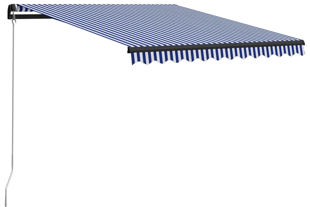 Tenda Da Sole Retrattile Manuale 300x250 Cm Blu E Bianca /