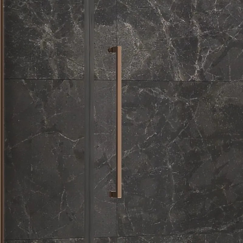 Box doccia 70x80 telaio colore rame porta battente laterale fisso 70cm | KT5000RG - KAMALU