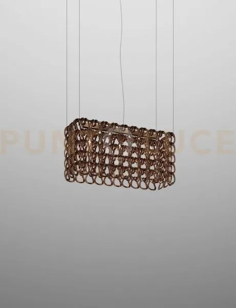 Giogali sospensione re2 cristallo rame e bronzo opaco  3 luci attac...