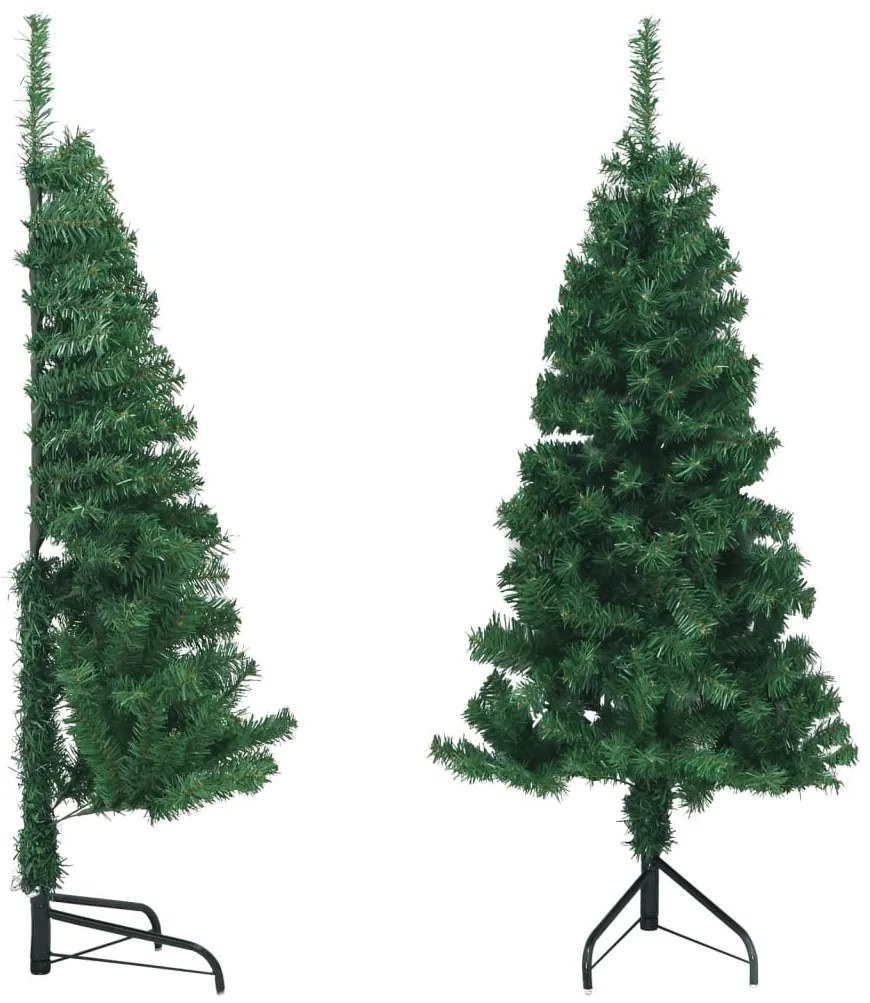 Albero di Natale Artificiale ad Angolo con Supporto Verde in PVC, 120 cm