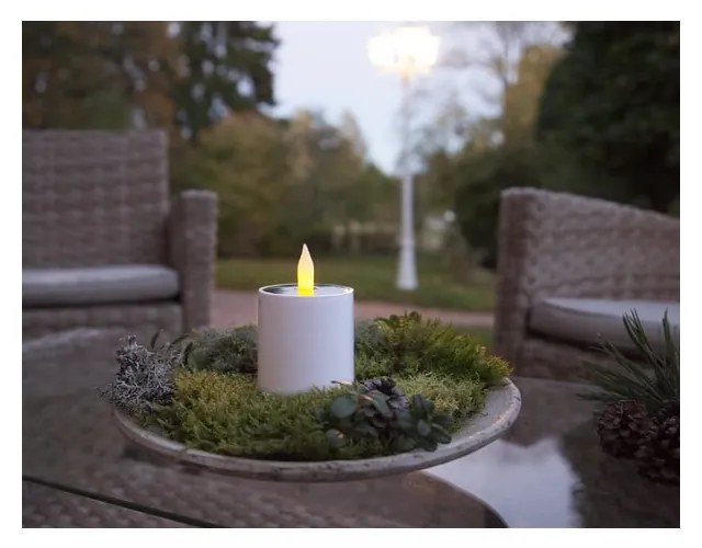 Candela LED solare bianca da esterno, altezza 7,3 cm Saul - Star Trading
