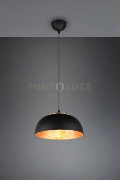 Punch sospensione metallo nero e oro d. 35cm 1 luce attacco e27