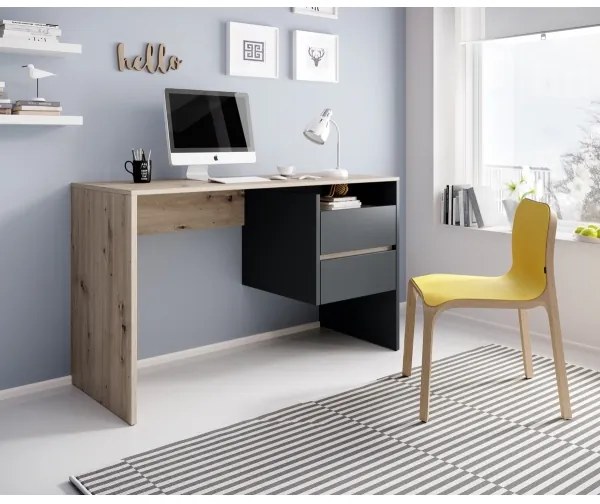 Scrivania con cassetti MARLO in rovere artisan/antracite