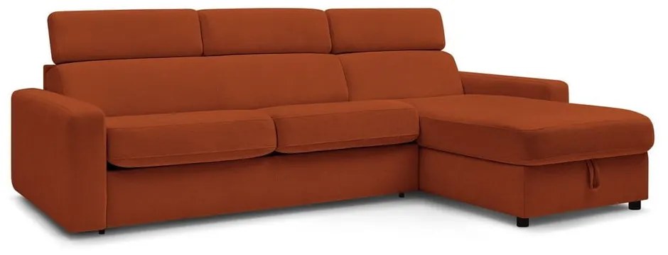 Divano angolare color mattone allungabile (con composizione variabile) Monaco – Bobochic Paris