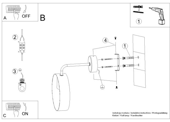 Sollux SL.1134 - Applique TITRAN 1xE27/60W/230V bianco