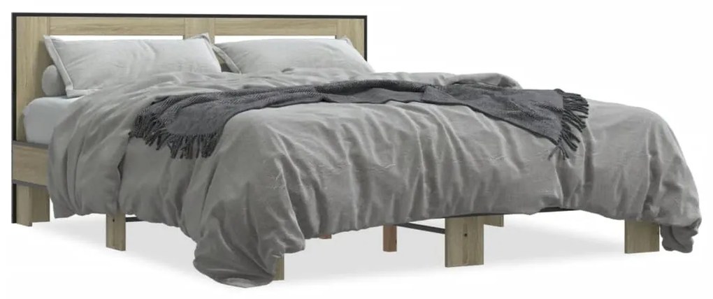 Giroletto Rovere Sonoma 160x200 Cm İn Legno Multistrato Metallo /