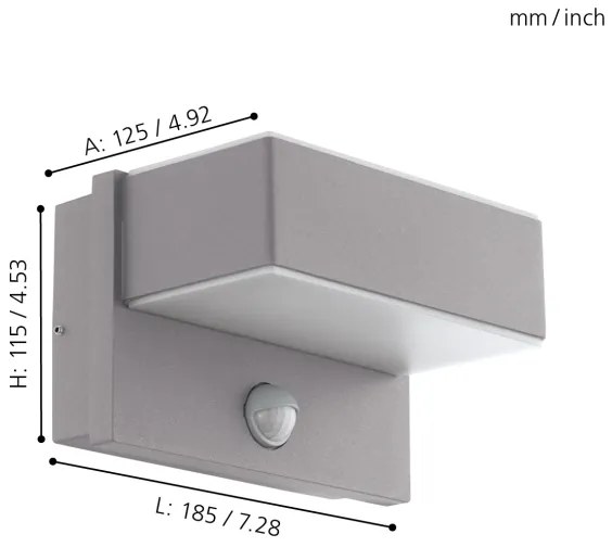 Eglo 97159 - Applique a LED  da esterno con sensore AZZINANO 2xLED/5,6W/230V