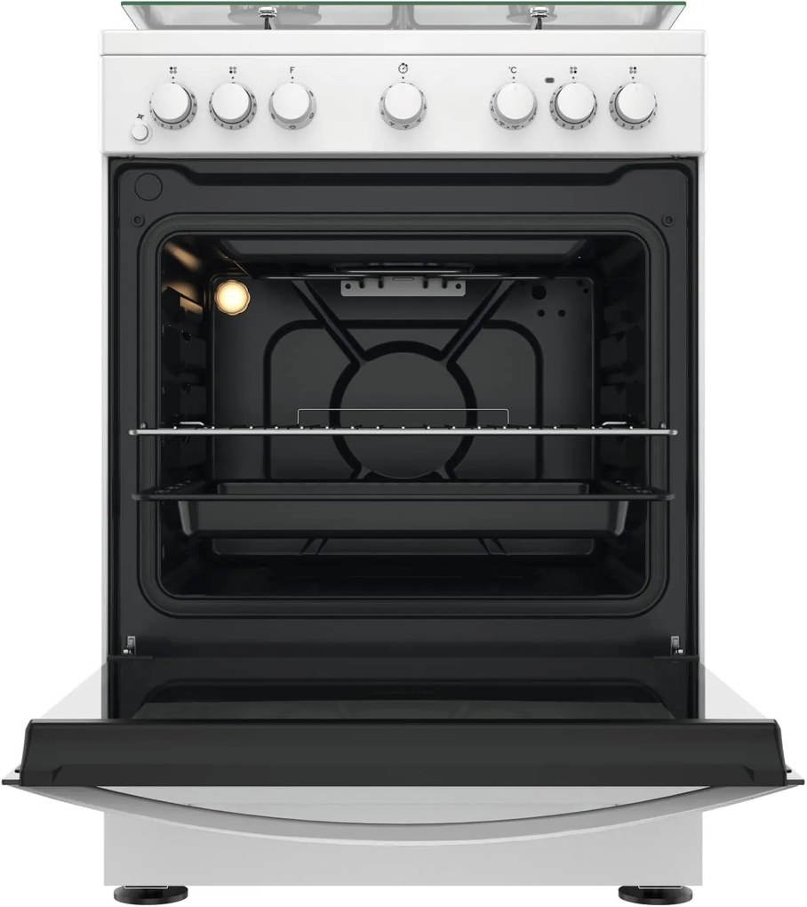 Indesit IS67G4PHW/E/1 – Cucina 60 cm, 4 fuochi gas, forno elettrico 73L bianco