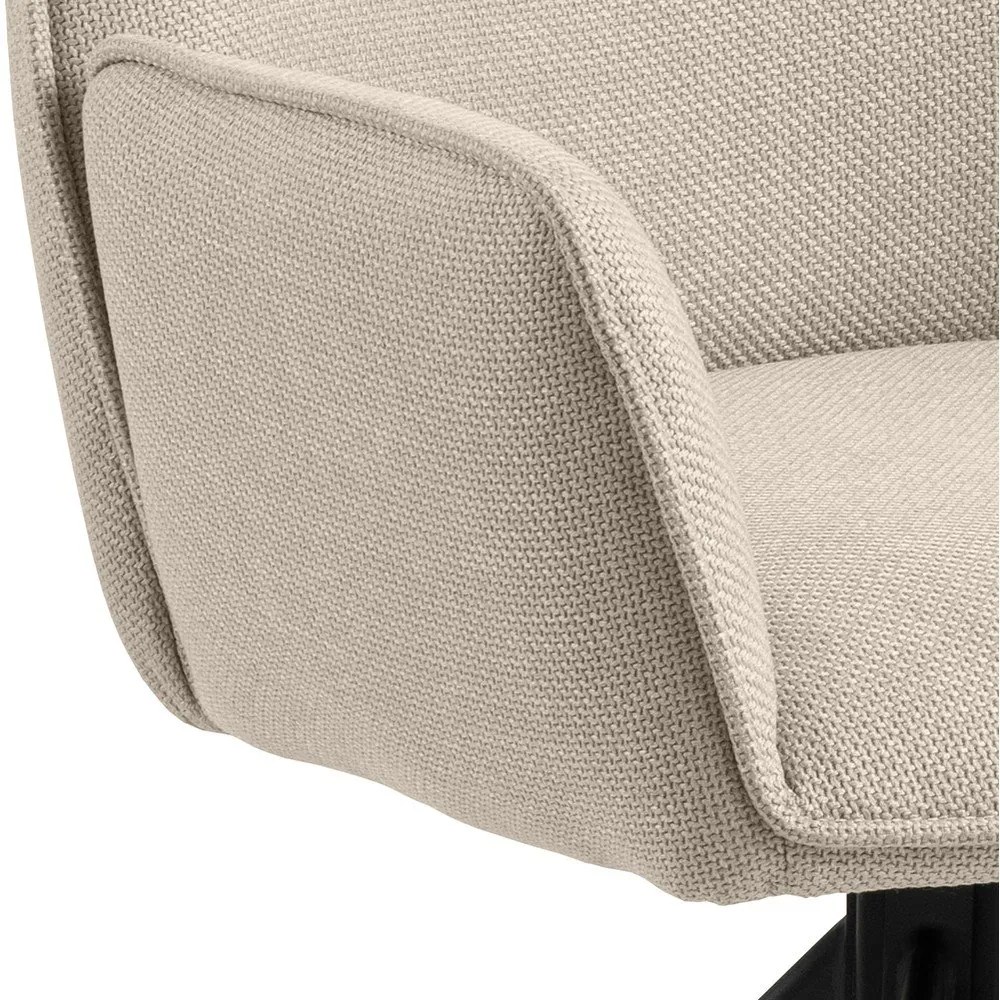 Set di sedie da pranzo beige in imbottito con braccioli 2 pz Glenda – Actona