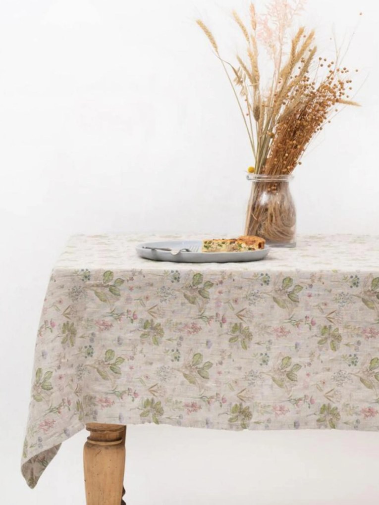 Tovaglia in lino fatta a mano Botany on Light