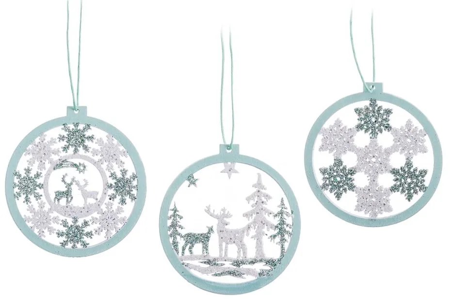 Decorazioni per albero di natale in set in legno 6 pz ø 8 cm – Casa Selección