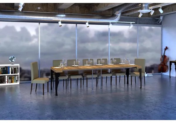 Consolle 90x40 cm Allungabile Fino a 3 metri Paxon Quercia Natura 14 posti