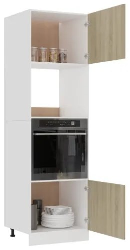 Armadio per Microonde Rovere Sonoma 60x57x207 cm in Truciolato