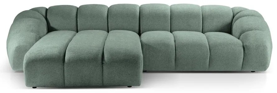 Divano angolare in verde chiaro (con penisola a sinistra) Diana – Micadoni
