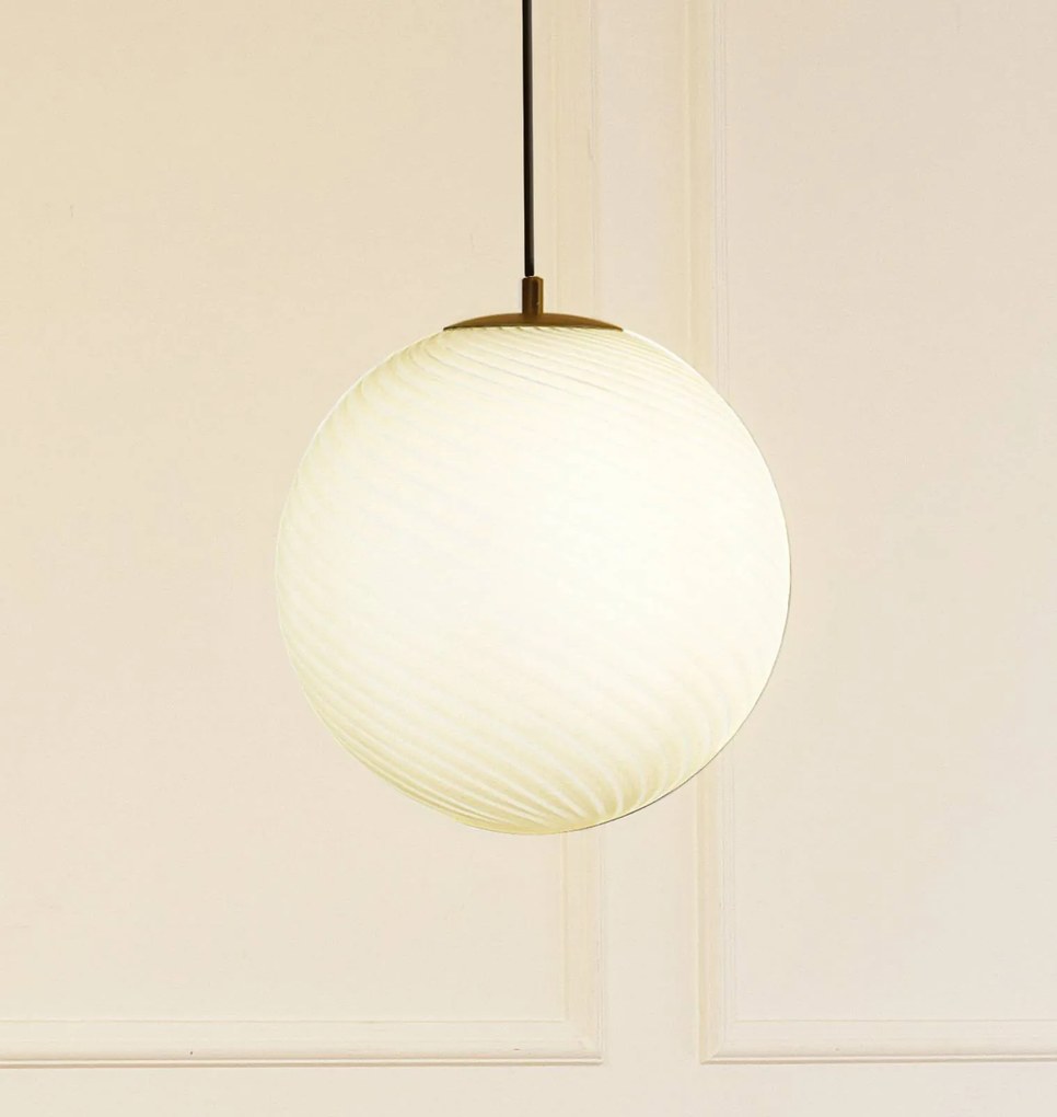 Lampada a sospensione Lucande Kestralia, bianco, vetro, Ø 36,8 cm, E27