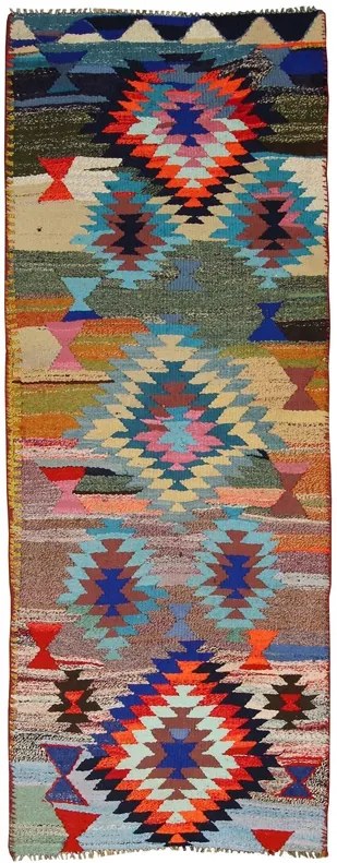 Kilim Tappeto 250x90 (Iran) Tessuto A Mano