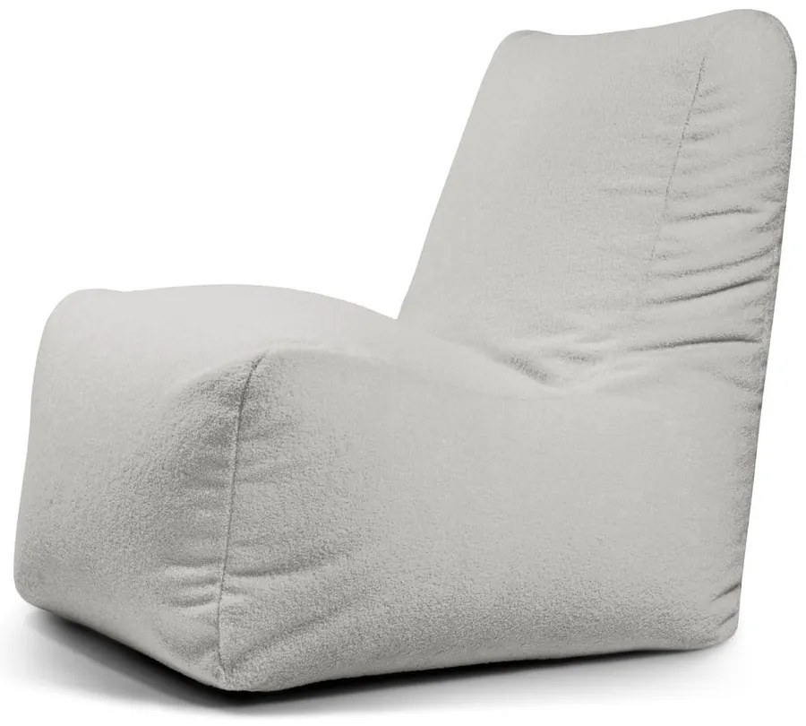Puof a sacco grigio chiaro con rivestimento in bouclé Seat Lounge – SLOWDOWN