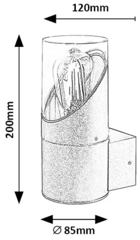 Rabalux 7236 - Lampada da parete esterna NOVIGRAD 1xE27/28W/230V IP54