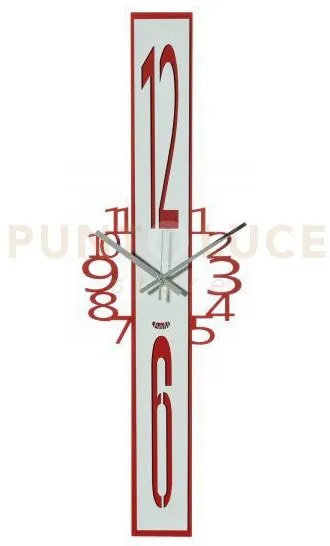 Orologio jody rosso e bianco marmo in ferro 23x75cmh