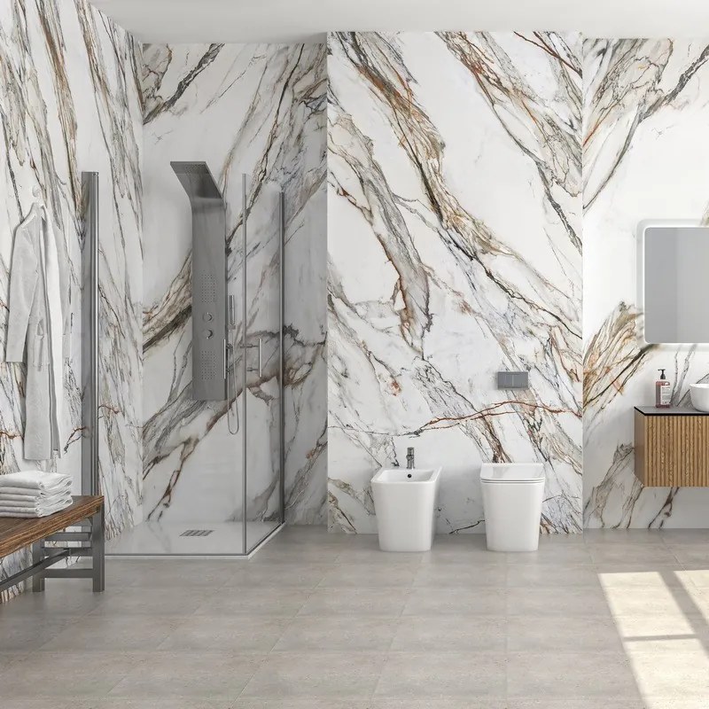 Box doccia angolare 70x80 due ante battenti finitura cromo | KS2800 - KAMALU