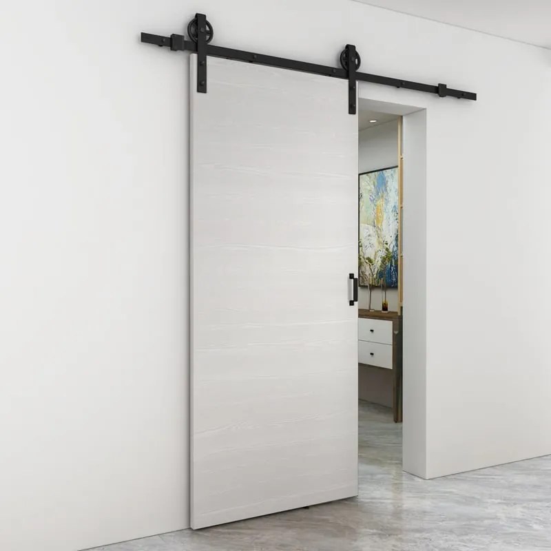 Porta scorrevole reversibile Honey in mdf bianco, L 93 x H 212 cm, con binario Rodeo