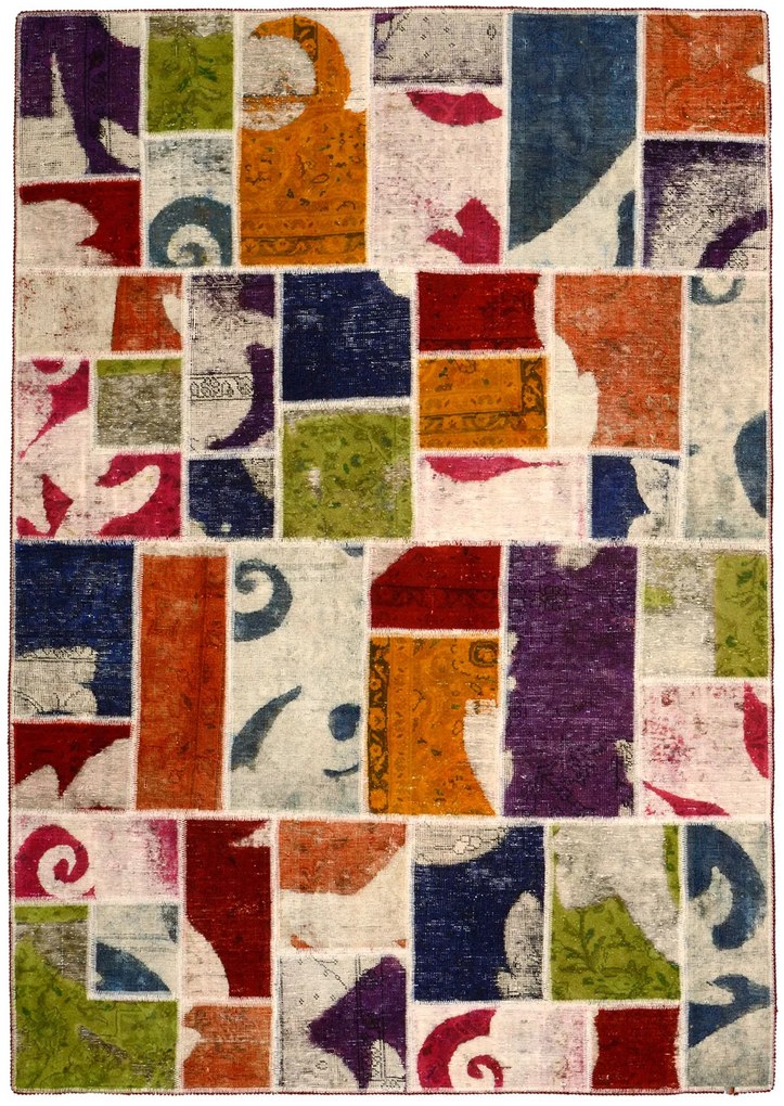 Patchwork Tappeto 170 x 240 Beige (Iran) Annodato A Mano