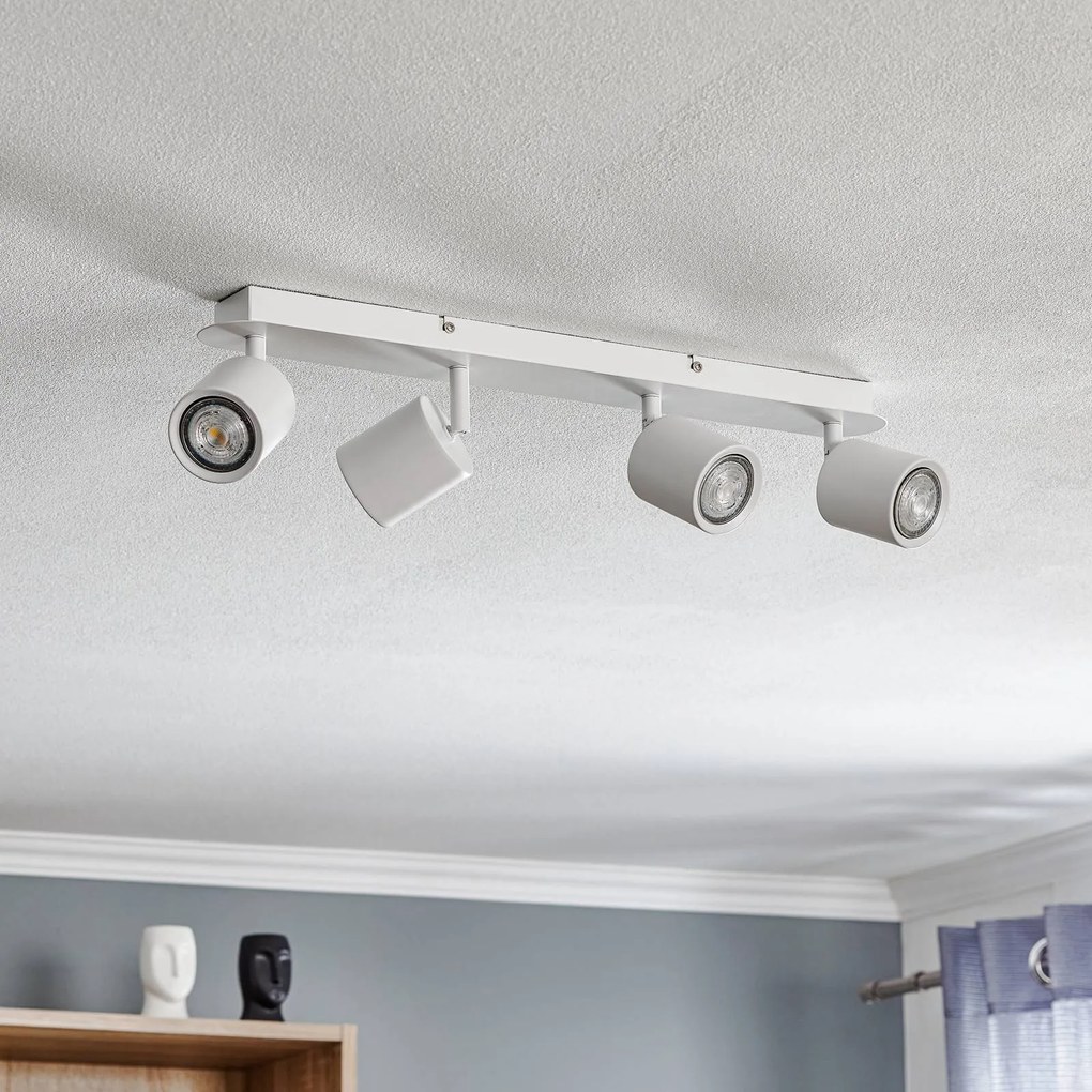Luminex Faretto da soffitto Modo in acciaio inox, bianco, 4 luci