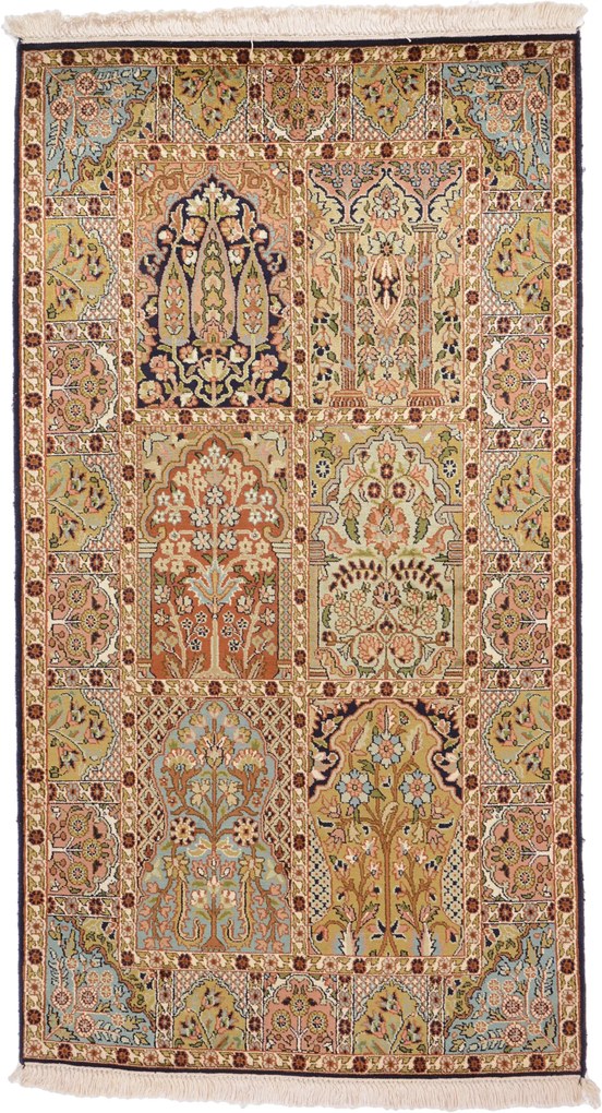 Cashmere Silk Tappeto 80 x 140 (Indian) Annodato A Mano