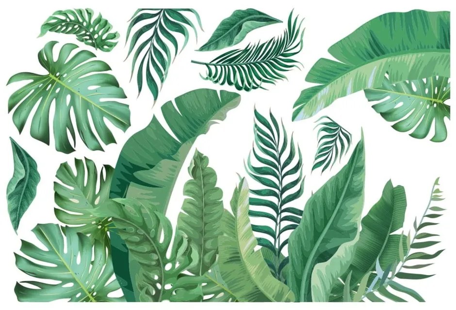 Adesivo da parete 60x90 cm Tropical Leaves - Ambiance