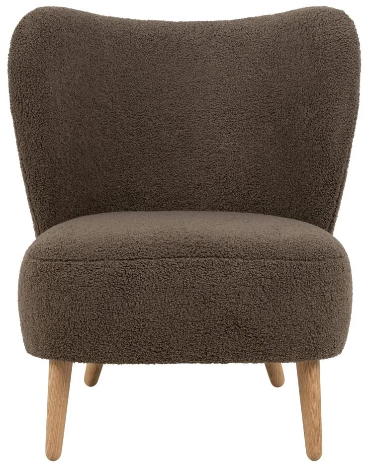 Poltrona marrone in tessuto bouclé Elmont - Actona